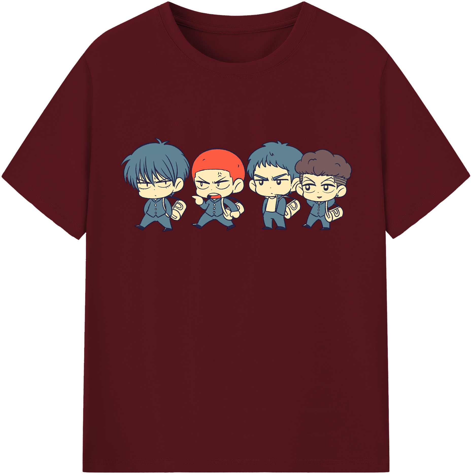 SLAM DUNK／スラムダンク 綿100％半袖Tシャツ（フロントプリント）
